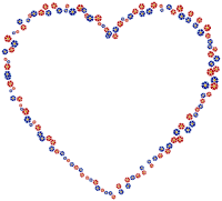 Red And Blue Floral Heart