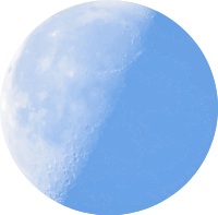 Isolated half-moon in daylight