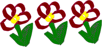 three red flowers
