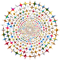 Psychedelic Colorful Concentric Stars Vortex