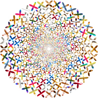 Psychedelic Colorful Concentric Xs Vortex