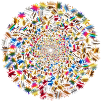 Psychedelic Colorful Concentric Explosions Vortex