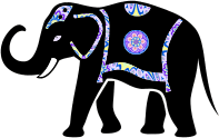 Ornamented Elephant Silhouette