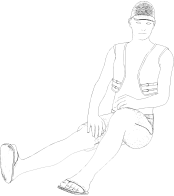 Man On Beach Line Art