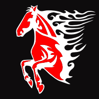 Red White Flame Horse