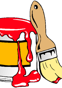 Paint can with brush