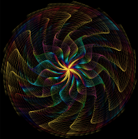 Colorful Wavy Vortex Line Art 8