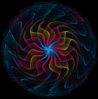 Colorful Wavy Vortex Line Art 10