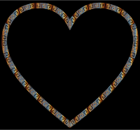 Colorful Greek Border Heart