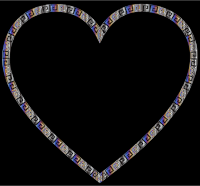 Colorful Greek Border Heart 5
