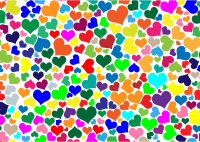 Colorful Hearts Background