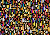 Shiny Metallic Hearts Background