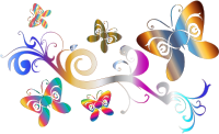 Butterflies Flourish Enhanced With Strokes