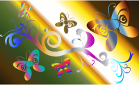 Butterflies Flourish Enhanced With Background 3