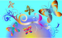 Butterflies Flourish Enhanced With Background 6