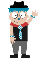 Cartoon blue hair guy