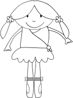 Ballerina Girl Line Art
