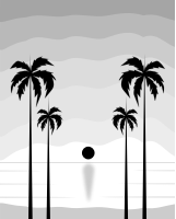 Black And White Tropical Sunset