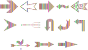 Variety Of Colorful Striped Arrows