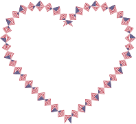 American Flag Twist Heart