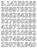 Coloring page - pi day digits of pi