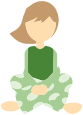 Girl In Pajamas Sitting Cross Legged