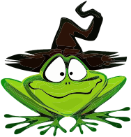 Frog Wearing Witch's Hat