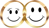 Female And Male Smileys Gold Rings