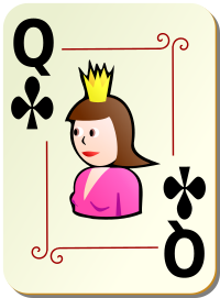 Ornamental deck: Queen of clubs