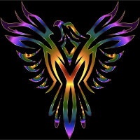 Colorful Phoenix Line Art 3