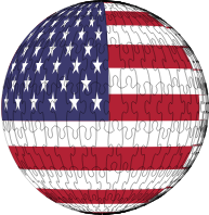 America Flag Sphere Jigsaw Puzzle
