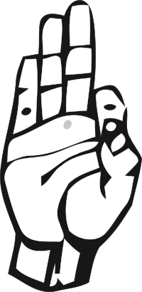 Deaf Alphabet F