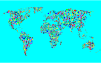 Colorful Circles World Map With Background