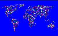 Colorful Circles World Map With Background 2