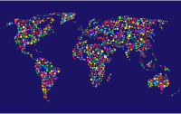 Colorful Circles World Map With Background 4
