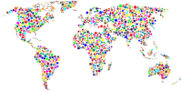 Colorful Stars World Map