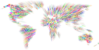 Colorful Zoom Motion Blur World Map