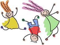 Playful Stick Figure Kids
