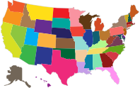 MultiColored United States Map