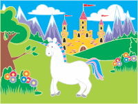 Fairytale Unicorn Landscape