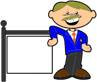 Cartoon Man With Sign