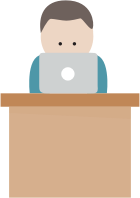 Boy With Computer At Desk