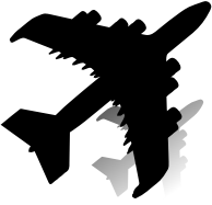 Airplane With Shadow Silhouette
