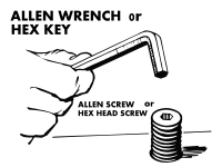Hex key(Allen wrench) and screw