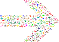Colorful Chaotic Planes Arrow
