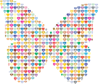 Colorful Hearts Butterfly 2