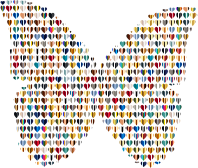 Psychedelic Hearts Butterfly