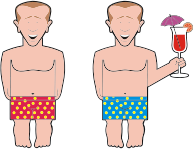 Twins In Bathing Shorts