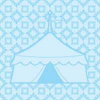 Blue Patterned Circus Tent