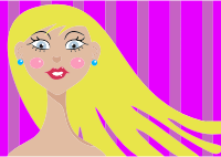 Blonde Cartoon Woman's Portrait